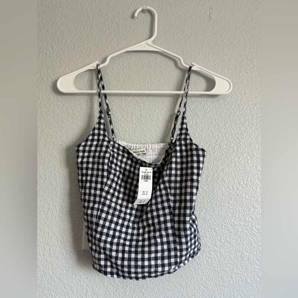 Abercrombie & Fitch Black and White Gingham Tops